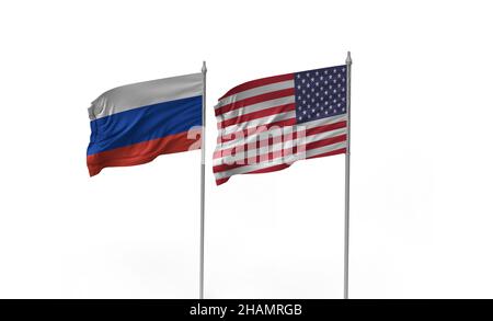 Beziehungen zwischen den USA und russland joe biden und Wladimir putin im Kalten Krieg Stockfoto