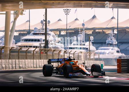 03 RICCIARDO Daniel (aus), McLaren, Aktion während der Nachsaison-Tests 2021 vom 14. Bis 15. Dezember 2021 auf dem Yas Marina Circuit, auf der Insel Yas, Abu Dhabi - Foto: Antonin Vincent/DPPI/LiveMedia Stockfoto