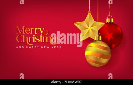 weihnachten und glückliches neues Jahr Hintergrund-Design. Moderne realistische Hintergrund-Design. Vektor-Illustration Stock Vektor
