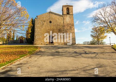 Église Saint-Denis von Tourtour, Frankreich Stockfoto