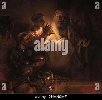 Der Denial of St. Peter, Gemälde von Rembrandt van Rijn, 1660 Stockfoto