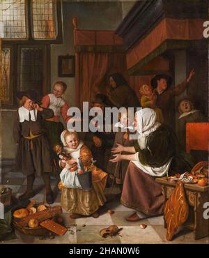 Das Fest des heiligen Nikolaus, Gemälde von Jan Steen, 1665-1668 Stockfoto