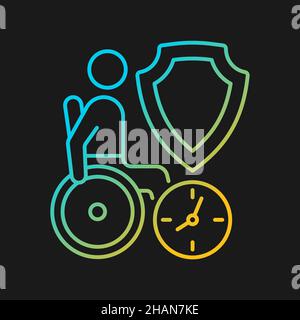 Vektor-Symbol für langfristige Pflegeversicherung mit Gradienten für dunkles Thema Stock Vektor