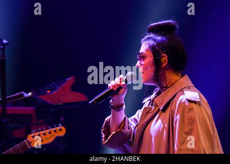 Sänger Hoshi im Konzert anlässlich des Ouest Park Festivals in Le Havre (Nordfrankreich) am 22. Oktober 2021 Stockfoto