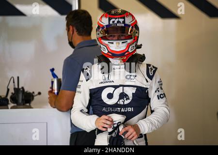 LAWSON Liam (nzl), Scuderia AlphaTauri Honda AT02, Porträt während der Nachsaison-Tests 2021 vom 14. Bis 15. Dezember 2021 auf dem Yas Marina Circuit, auf der Insel Yas, Abu Dhabi - Foto Florent Gooden / DPPI Stockfoto
