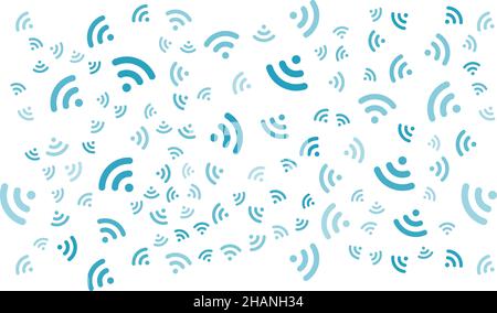 Wi-Fi-freie Zone. Nahtloses Vektormuster. Ornament kann für Geschenkpapier, Musterfüllungen, Webseiten-Hintergrund, Oberflächenstrukturen und fabri verwendet werden Stock Vektor