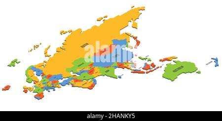 Isometrische politische Karte von Australien Stock Vektor