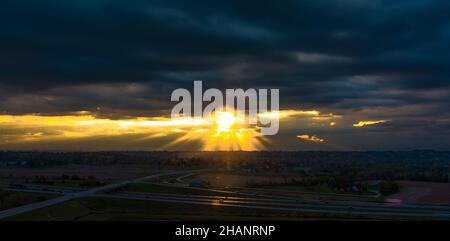 Im mittleren Westen Sonnenuntergang Stockfoto