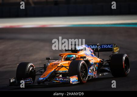 03 RICCIARDO Daniel (aus), McLaren, Aktion während der Nachsaison-Tests 2021 vom 14. Bis 15. Dezember 2021 auf dem Yas Marina Circuit, auf der Insel Yas, Abu Dhabi - Foto: Antonin Vincent/DPPI/LiveMedia Stockfoto