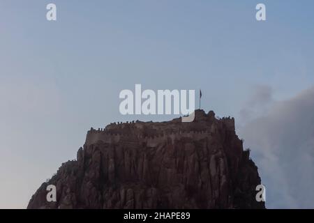 Afyonkarahisar Burg oder Afyon Kalesi oberen Teil Stockfoto