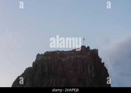 Afyonkarahisar Burg oder Afyon Kalesi oberen Teil Stockfoto