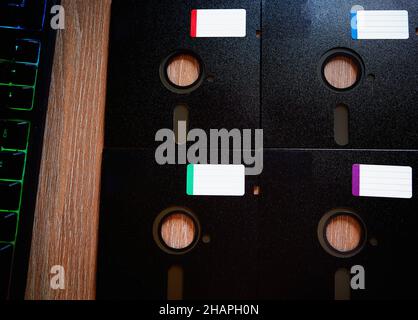 Disketten 5,25 Zoll alten Computer Speicher Hintergrund Stockfoto