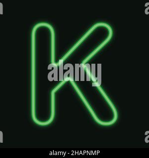 Isolierter Neonbuchstabe K . Nachtalphabet. vektorgrafik. eps 10 Stock Vektor