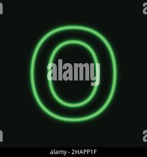 Isolierter Neonbuchstabe O . Nachtalphabet. vektorgrafik. eps 10 Stock Vektor