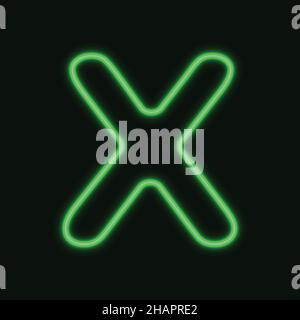 Isolierter Neonbuchstabe X . Nachtalphabet. vektorgrafik. eps 10 Stock Vektor