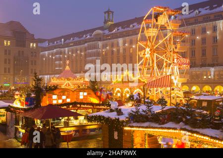 Striezel Weihnachtsmarkt, Dresden, Sachsen, Deutschland Stockfoto