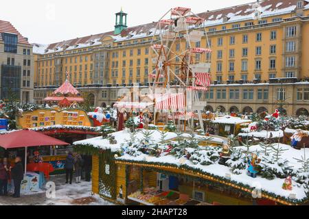 Striezel Weihnachtsmarkt, Dresden, Sachsen, Deutschland Stockfoto