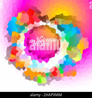 Der Hintergrund des bunten Mosaiks. Runder Rahmen . Vektorgrafik Stock Vektor