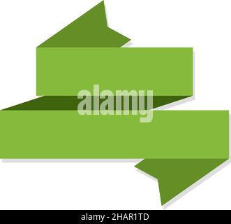 Leeres grünes Bannerband. Dekorative Etikettenvorlage Stock Vektor