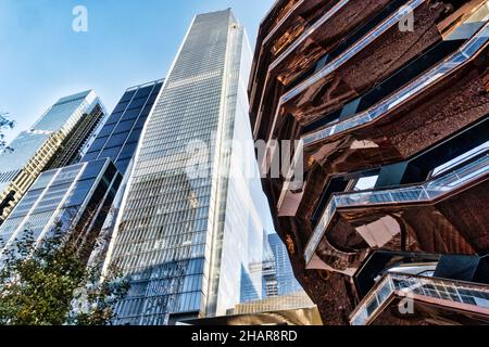 Architektur in den Hudson Yards in New York City, NYC 2021 Stockfoto