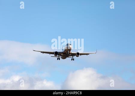 Aeroflot Airbus A320 (Registration VP-BET). Start oder Landung des Flugzeugs am internationalen Flughafen Sheremetyevo. Lufttransport. Tourismus- und Reisekonzept Stockfoto