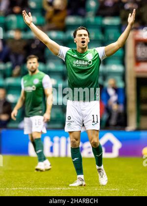 Easter Road Stadium, Edinburgh, Großbritannien. 14th Dez 2021. Cinch Scottish Premier League Football, Hibernian versus Dundee; Joe Newell von Hibernian Kredit: Action Plus Sports/Alamy Live News Stockfoto