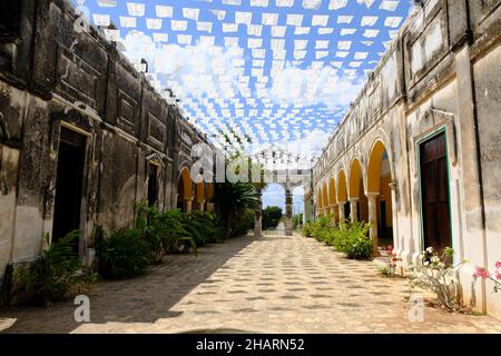 Mexico Yucatan Hacienda Yaxcopoil - Innenhofbereich Stockfoto