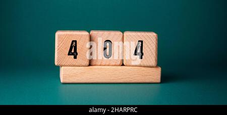 Nahaufnahme der Worte mit 404 Fehler , Web-Konzept-Idee Stockfoto