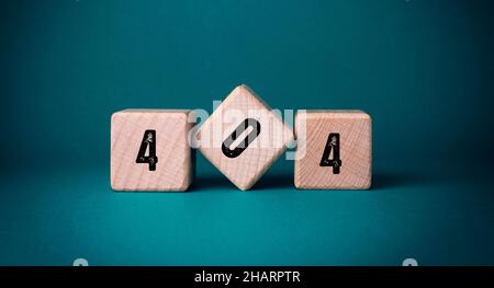 Nahaufnahme der Worte mit 404 Fehler , Web-Konzept-Idee Stockfoto