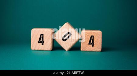 Nahaufnahme der Worte mit 404 Fehler , Web-Konzept-Idee Stockfoto