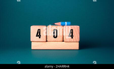 Nahaufnahme der Worte mit 404 Fehler , Web-Konzept-Idee Stockfoto
