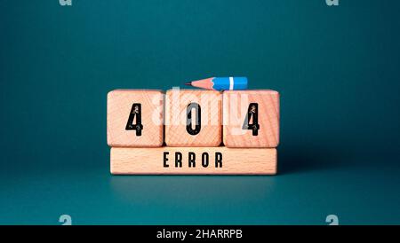 Nahaufnahme der Worte mit 404 Fehler , Web-Konzept-Idee Stockfoto