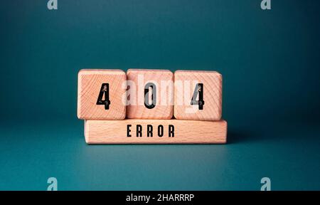 Nahaufnahme der Worte mit 404 Fehler , Web-Konzept-Idee Stockfoto