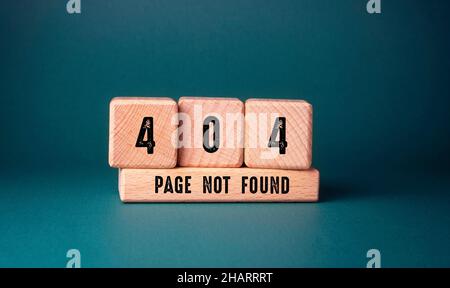 Nahaufnahme der Worte mit 404 Fehler , Web-Konzept-Idee Stockfoto