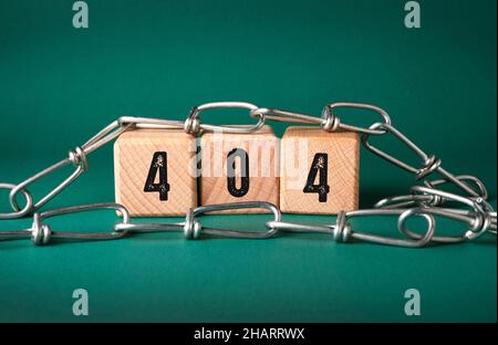 Nahaufnahme der Worte mit 404 Fehler , Web-Konzept-Idee Stockfoto