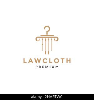 Säule Gesetz mit Tuch Logo Symbol Symbol Vektor Grafik Design Illustration Idee kreativ Stock Vektor