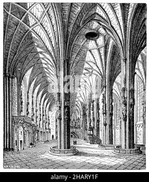 Innenansicht des Stephansdoms in Wien, , (kunsthistorisches Buch, ), Innenansicht des Stephansdoms in Wien, Vue intérieure de la cathédrale Saint-Étienne de Vienne Stockfoto