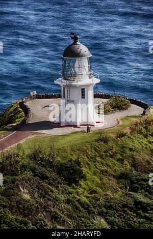 Cape Reinga Leuchtturm auf der Aupouri Halbinsel, in Northland, Neuseeland Stockfoto