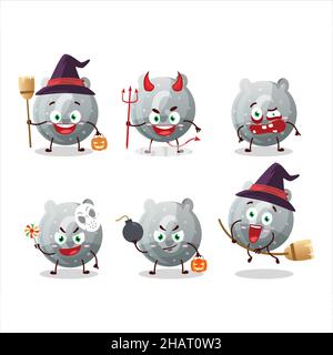 Halloween Ausdruck Emoticons mit Cartoon-Charakter von grauen Gummikandel G. Vektor-Illustration Stock Vektor