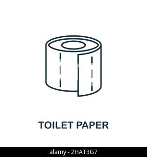 Toilettenpapier-Symbol. Linienelement aus der Badkollektion. Lineares Toilettenpapier-Icon-Zeichen für Webdesign, Infografiken und mehr. Stock Vektor