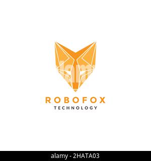 Kopf Gesicht Fuchs Roboter Logo Symbol Symbol Vektor Grafik Design Illustration Idee kreativ Stock Vektor