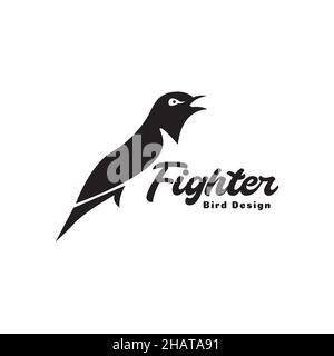 Starling Vogel Song Logo Symbol Symbol Vektor Grafik Design Illustration Idee kreativ Stock Vektor