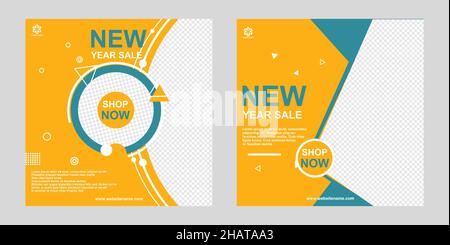Werbebanner für Social Media im neuen Jahr Stock Vektor