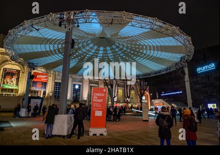 wien, österreich, 14. dez. 2021, Adventmarkt im Bereich museumsquartier Stockfoto