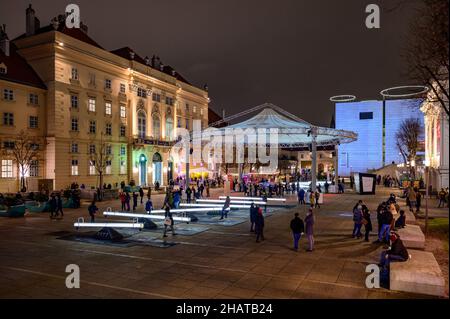 wien, österreich, 14. dez. 2021, Adventmarkt im Bereich museumsquartier Stockfoto