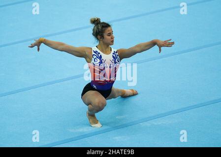 Amelie Morgan trainiert in Lilleshall vor der Weltmeisterschaft in Tokio, Japan Stockfoto