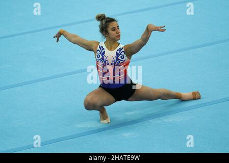 Amelie Morgan trainiert in Lilleshall vor der Weltmeisterschaft in Tokio, Japan Stockfoto