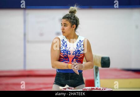 Amelie Morgan trainiert in Lilleshall vor der Weltmeisterschaft in Tokio, Japan Stockfoto