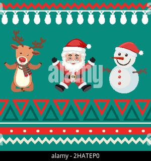 Weihnachtlicher Pullover mit nahtlosem Muster Stock Vektor
