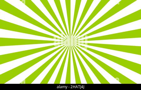 Grün weiß Farbe Burst Hintergrund. Strahlen Hintergrund im Retro-Stil. Vektor. Stock Vektor
